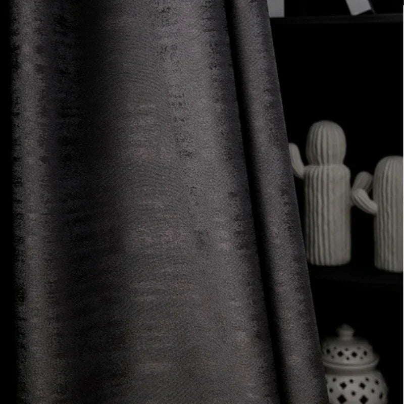 Modern Fashionable Curtains for Living Room Black Jacquard Blackout Luxury Bedroom Dining Window Custom Size Decor Thicken